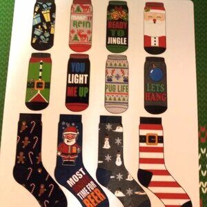 mens novelty socks 12 Days Of Socks Christmas Holiday whimsical winter